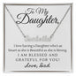 Daughter Name Necklace, From Dad-Blessed and grateful for you | Custom Heart Design
