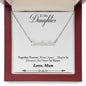 Daughter Name Necklace, From Mom-Together forever, never apart | Custom Heart Design