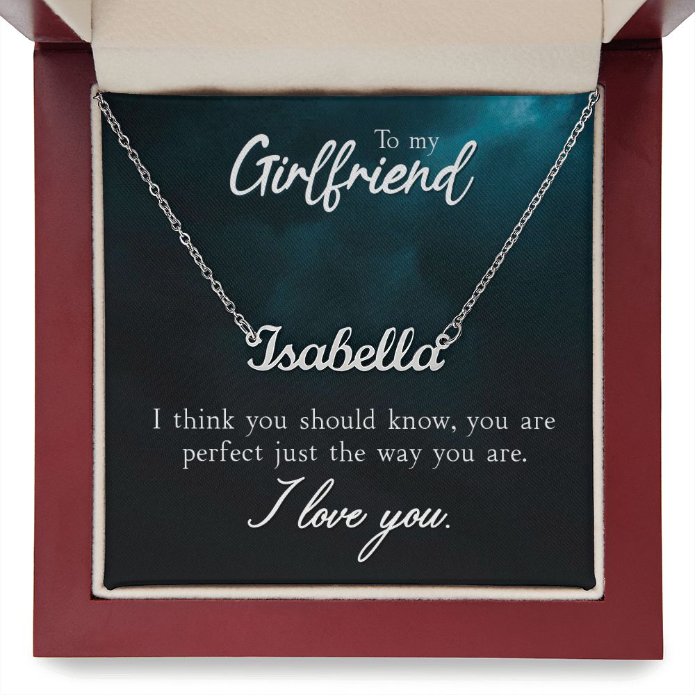 Girlfriend Name Necklace-I think you should know | Custom Heart Design