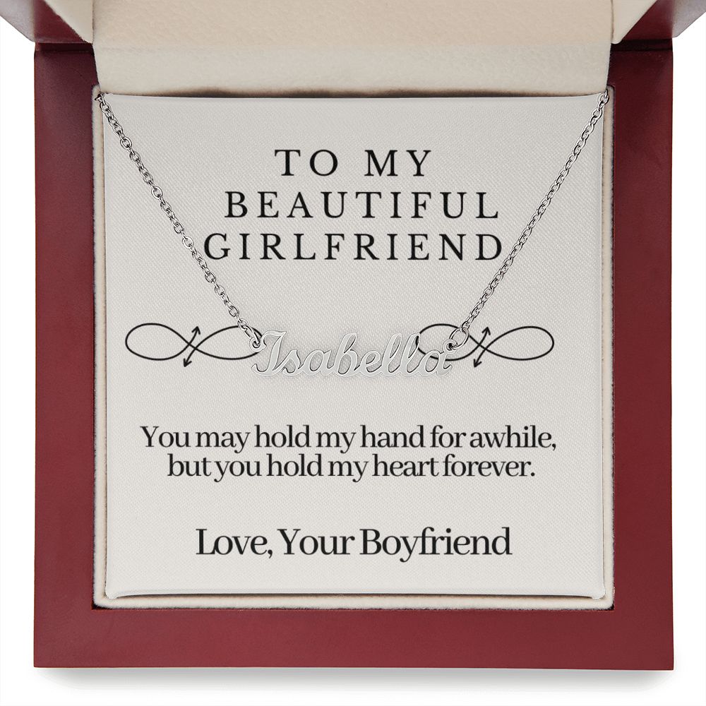 Girlfriend Name Necklace-My heart forever | Custom Heart Design