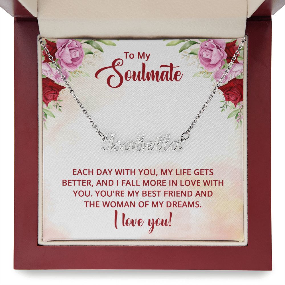 Soulmate Name Necklace-The woman of my dreams | Custom Heart Design