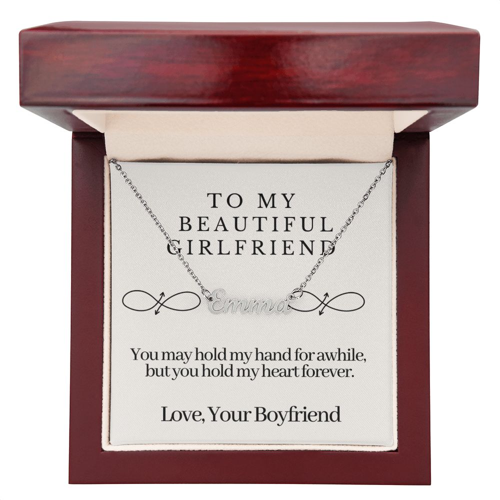 Girlfriend Name Necklace-My heart forever | Custom Heart Design