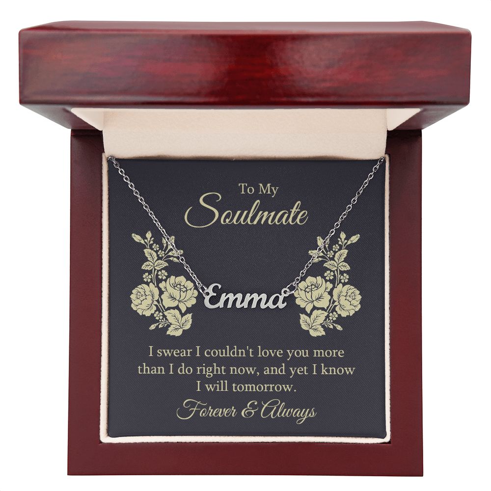 Soulmate Name Necklace-I swear I couldn't love you more | Custom Heart Design