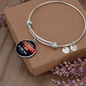 * When you go through deep waters, I will be with you, Isaiah 43:2 - Circle Bangle - Custom Heart Design