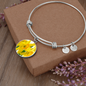 Birth Flower-March Daffodil Bracelet - Custom Heart Design