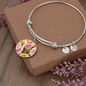 Birth Flower-June Rose Bracelet - Custom Heart Design