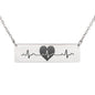 Horizontal Bar Necklace with Heartbeat-Custom Heart Design