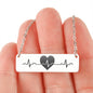 Horizontal Bar Necklace with Heartbeat-Custom Heart Design
