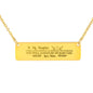 You will always be my baby girl-Horizontal Bar Necklace for Daughter - Custom Heart Design