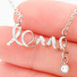 Oh my Lord! Daughter-Eloise Scripted Love Necklace - Custom Heart Design