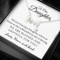 To Daughter, Blessed and grateful for you-Love Script Necklace - Custom Heart Design