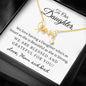 To Daughter, Blessed and grateful for you-Love Script Necklace - Custom Heart Design