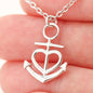 To The Best Navy Wife In The World-Heart of the Ocean Necklace - Custom Heart Design