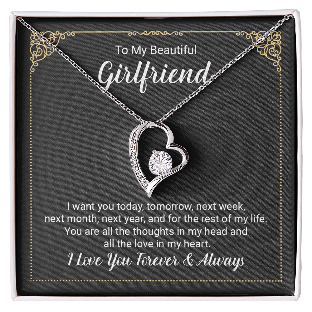 Girlfriend Floating Heart Necklace, Forever Love Heart Necklace To My Girlfriend | Custom Heart Design