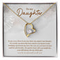 Daughter Floating Heart Necklace-In my eyes - Custom Heart Design