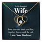 Wife Heart Necklace, Floating Heart Necklace, Beautiful Wife Necklace-Forever until the end | Custom Heart Design