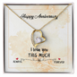 Wife Anniversary Necklace, Floating Heart Necklace, Beautiful Wife Necklace-Love you this much | Custom Heart Design