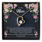Mom Jewelry, Silver Heart Necklace for Mom, Floating Heart Necklace - Custom Heart Design