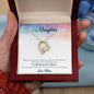 Daughter Floating Heart Necklace, Heart Necklace | Custom Heart Design