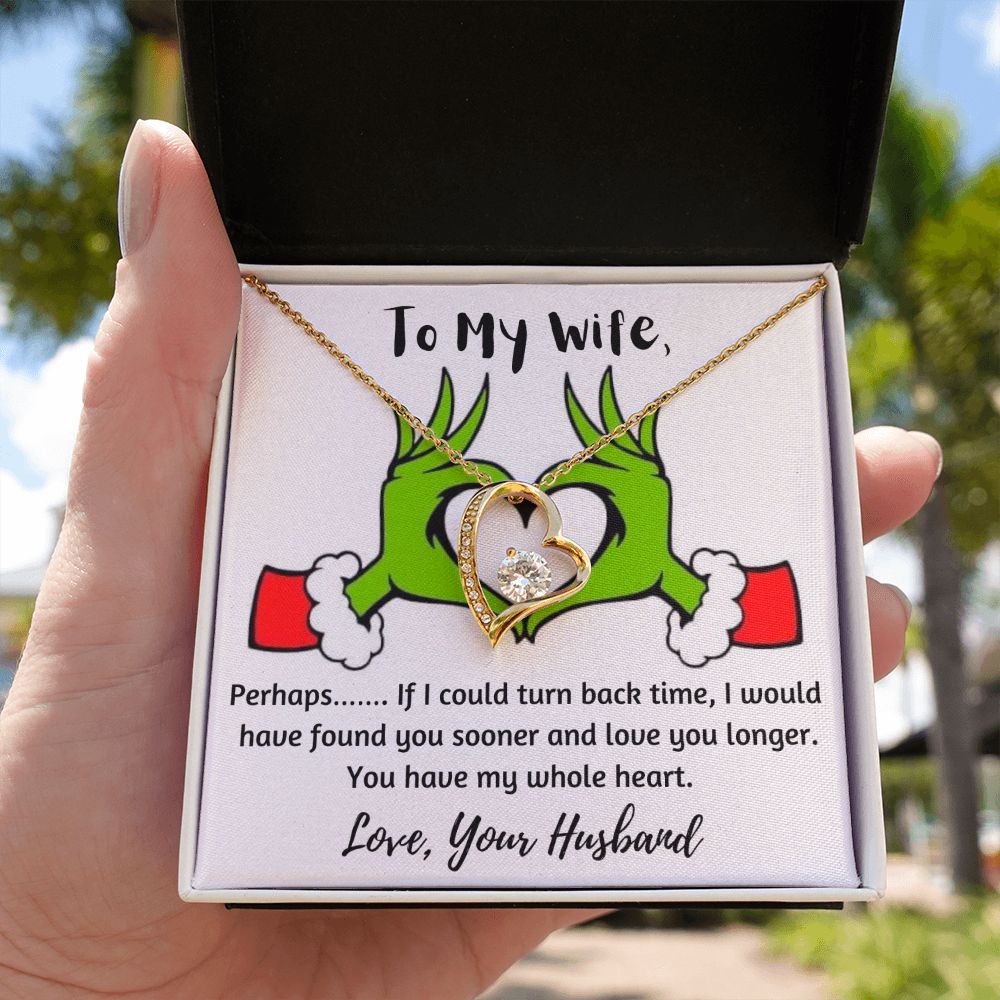 To My Wife, Love Your Husband-Forever Love Necklace | Custom Heart Design