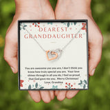 Granddaughter, Your love shines through-Interlocking Hearts Necklace | Custom Heart Design