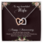 Anniversary Interlocking Hearts Necklace for Wife | Custom Heart Design
