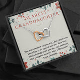 Granddaughter, Your love shines through-Interlocking Hearts Necklace | Custom Heart Design