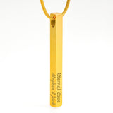 In Loving Memory, Those we love don't go away-Vertical Stick Necklace - Custom Heart Design