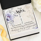 To my unbiological sister and friend- Birthstone/Text Necklace - Custom Heart Design