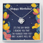 Happy Birthday Love Knot Necklace for Women | Custom Heart Design