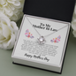 From Son in Law, To Mother in law-Love Knot Necklace - Custom Heart Design