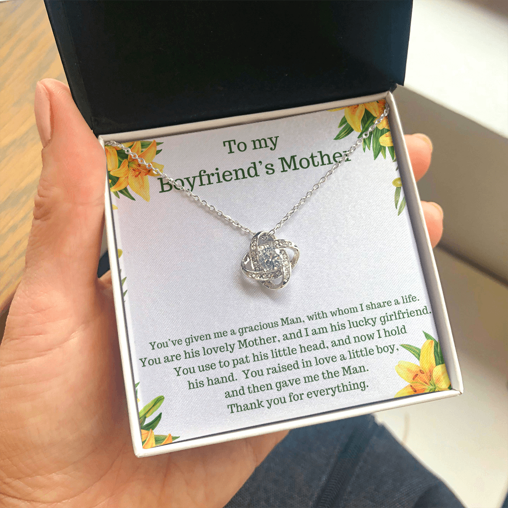 To My Boyfriend’s Mom- Love Knot Necklace | Custom Heart Design