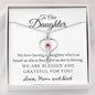 Blessed and grateful for our daughter, From Mom & Dad-Stethoscope - Custom Heart Design