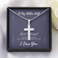 To My Better Half-Artisan Cross Necklace - Custom Heart Design