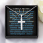 Family Prayer-Artisan Cross Necklace - Custom Heart Design