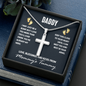 Daddy, From Baby-Cross Necklace - Custom Heart Design