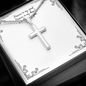 Personalized Silver Remembrance Cross Necklace - Custom Heart Design