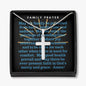 Family Prayer-Artisan Cross Necklace - Custom Heart Design