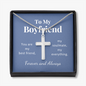Cross Necklace for Boyfriend, Stainless Steel Cross for Boyfriend | Custom Heart Design
