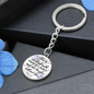 * She is clothed with strength & dignity-Prov 31:25, Bible Verse Keychain - Custom Heart Design