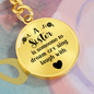 Dream, cry, sing, laugh with my sister-Keychain - Custom Heart Design