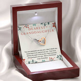 Granddaughter, Your love shines through-Interlocking Hearts Necklace | Custom Heart Design