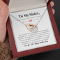 To My Sister, Happy Mother's Day-Interlocking Heart Necklace - Custom Heart Design