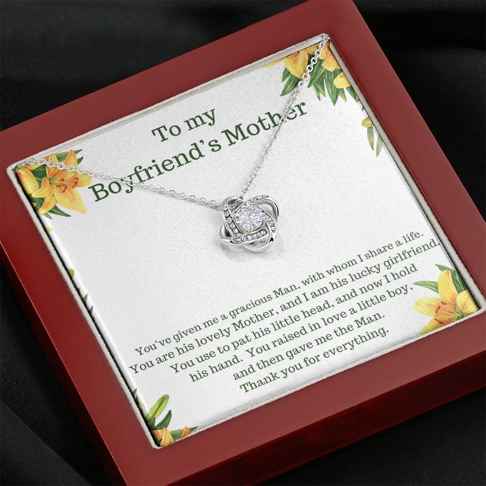 To My Boyfriend’s Mom- Love Knot Necklace | Custom Heart Design