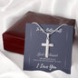 To My Better Half-Artisan Cross Necklace - Custom Heart Design