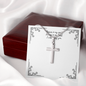 Personalized Silver Remembrance Cross Necklace - Custom Heart Design