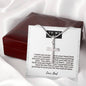 Son, You either win or learn,From Dad-Artisan Cross Necklace - Custom Heart Design