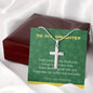 To Daughter, Shamrock Blessing- Cross Necklace - Custom Heart Design