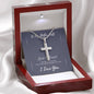 To My Better Half-Artisan Cross Necklace - Custom Heart Design
