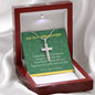 To Daughter, Shamrock Blessing- Cross Necklace - Custom Heart Design